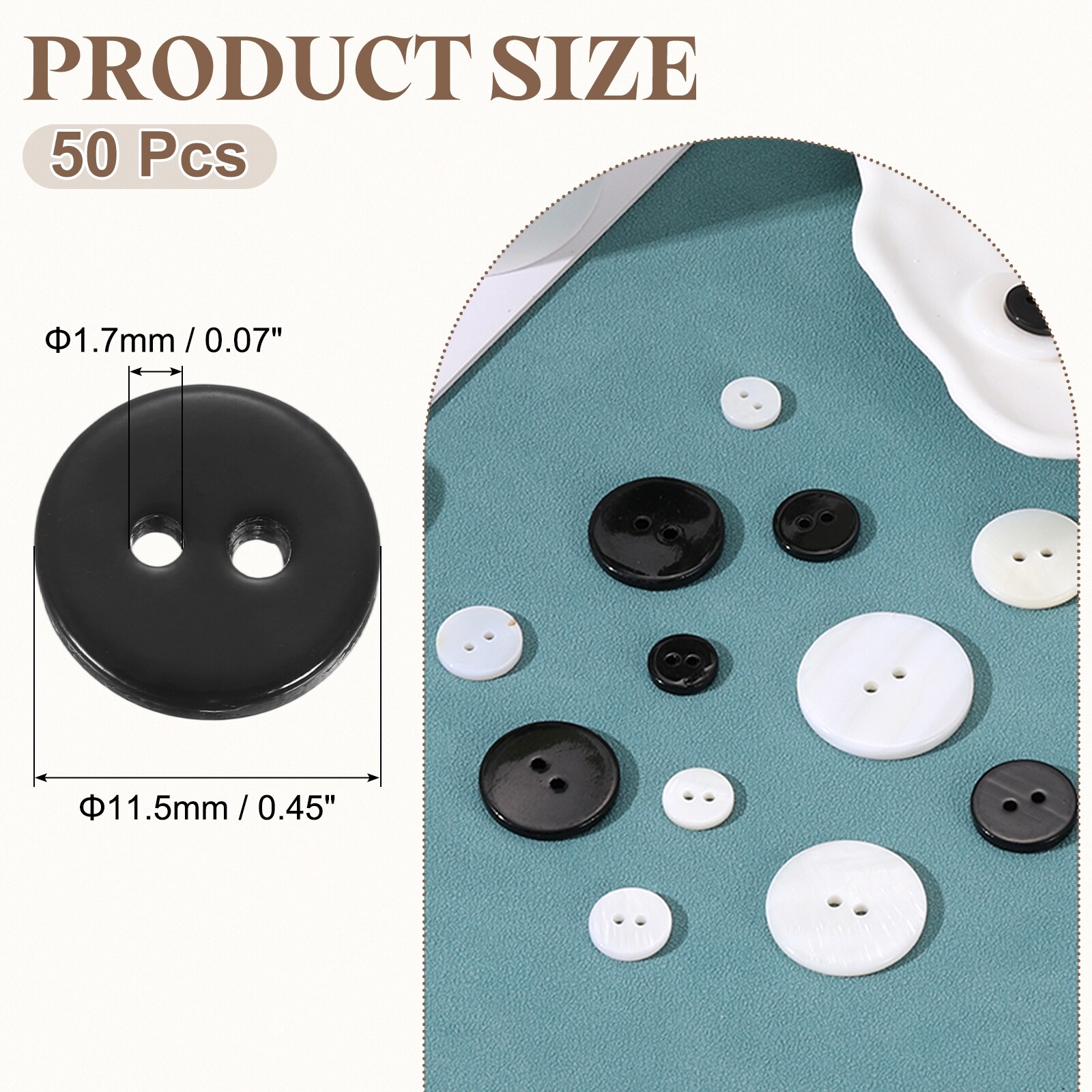 Natural Shell Button, Flat Mother of Pearl Buttons for Shirt Coats Suits Jacket Jeans