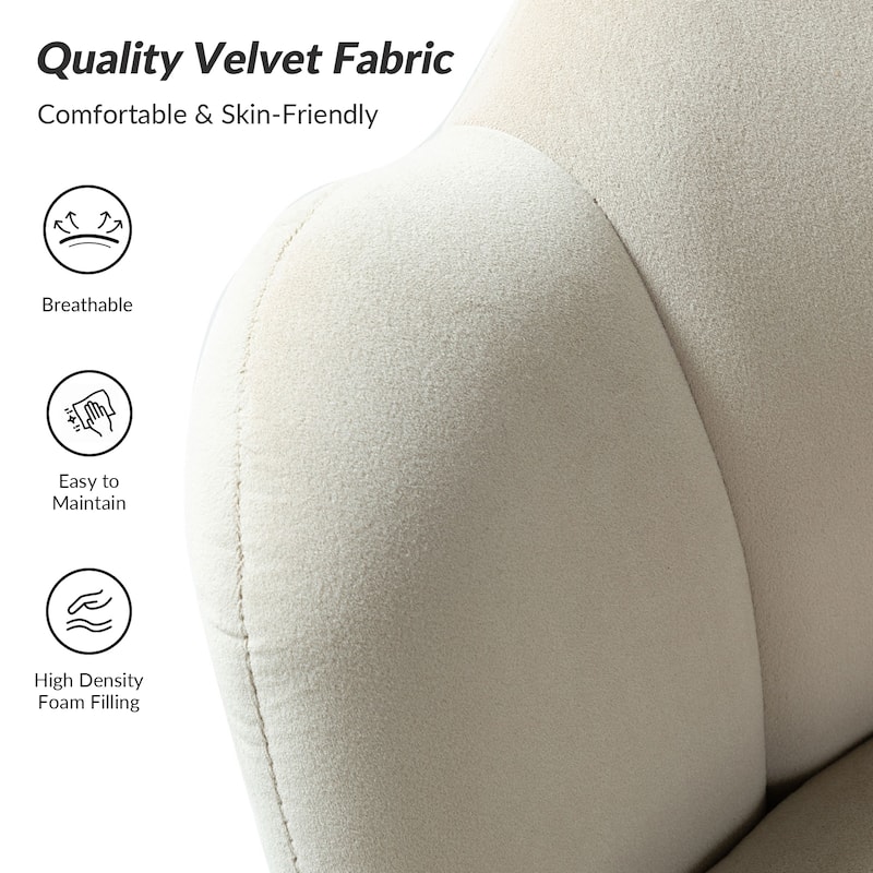 Xabier Cute Modern Upholstered Barrel Chair Accent Chair with Tufted Back Set of 2 by HULALA HOME