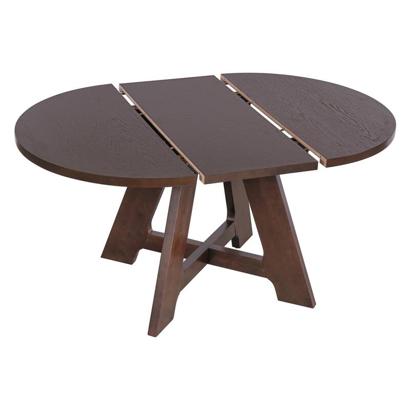 Extendable Round Dining Table Set with 18" Removable Leaf