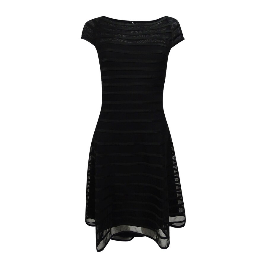 slim fit dress slacks Black Ruffle Cap Sleeve Dress Xs