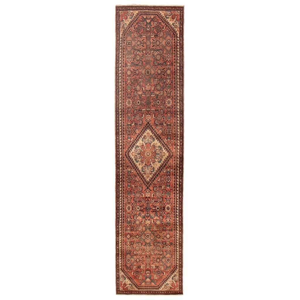ECARPETGALLERY Hand-knotted Andelz Copper Wool Rug - 2'4 x 9'10