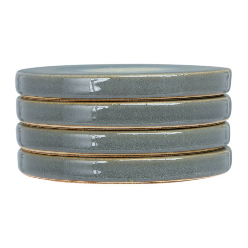 Stoneware Reactive Glaze Coasters, Set of 4