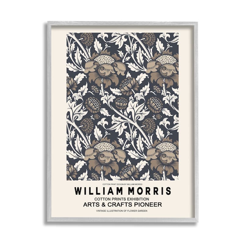 Stupell Neutral Tones Detailed Brown Botanicals Flowers Design Framed Wall Art - Grey - 24 x 30 - Grey