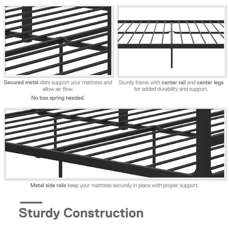 Modern Metal Canopy Poster Bed in King in Black