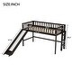 preview thumbnail 48 of 51, Low Loft Bed w/Ladder & Slide, Solid Wood Loft Bed Frame w/Guardrail