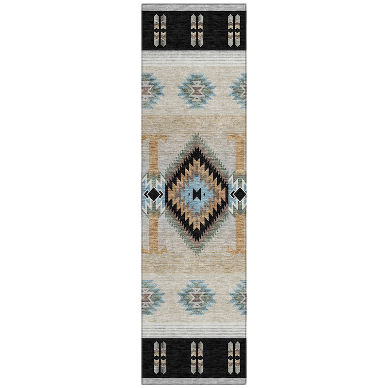Machine Washable Indoor/ Outdoor Global Chennai Chantille Rug