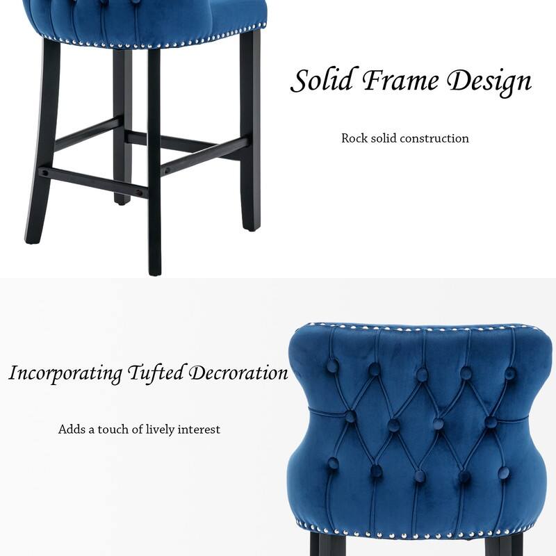 Upholstered Wing Back Bar Stools (Set of 4)
