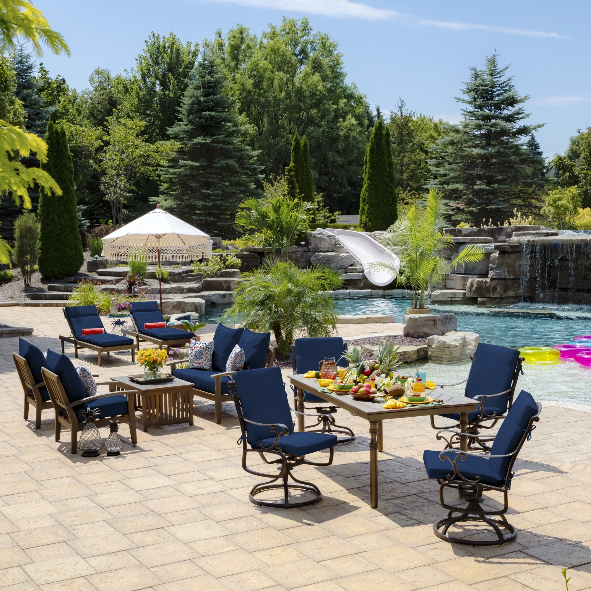 Arden Selections Sapphire Blue Leala Outdoor Deep Seat Cushion Set 24 W x 24 D in. Bed Bath Beyond 20456518