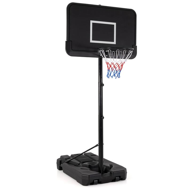 Gymax 6.5-10 FT Adjustable Portable Basketball Hoop w/ 44 Inch