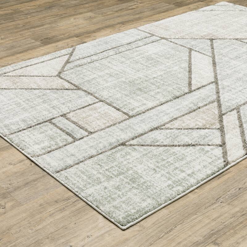 Vista Home Celeste Geometric Grey/ Beige Power Loom Rug