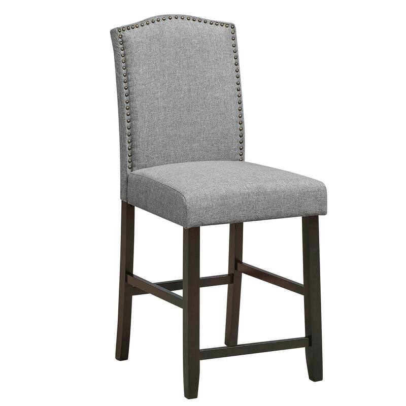Gymax Set of 4 Fabric Barstools Nail Head Trim Counter Height Dining - See Details
