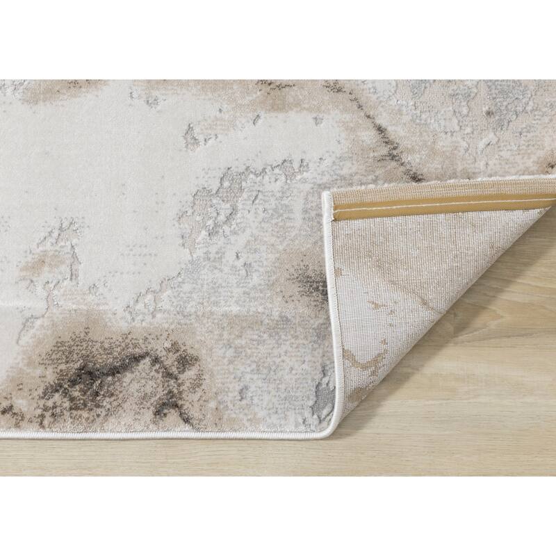 London Collection - Cream Beige Brown Soft Abstract Indoor Area Rug