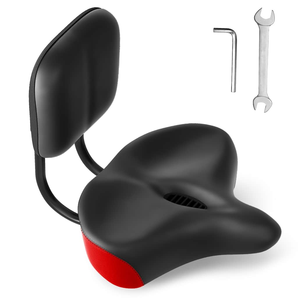 DoCred Oversized Universal Bike Seat, Saddle with Backrest
