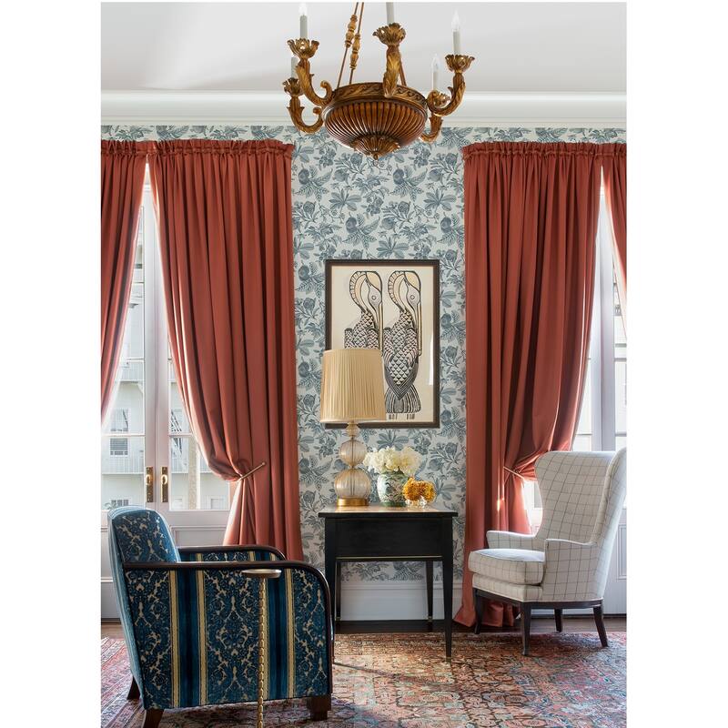 A-Street Prints Cecilia Light Blue Fruit Wallpaper