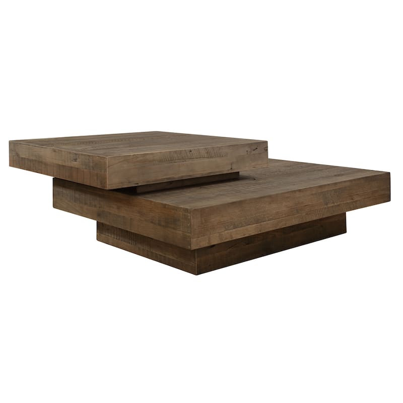 Modern Reclaimed Oak Coffee Table - 57" - Brown