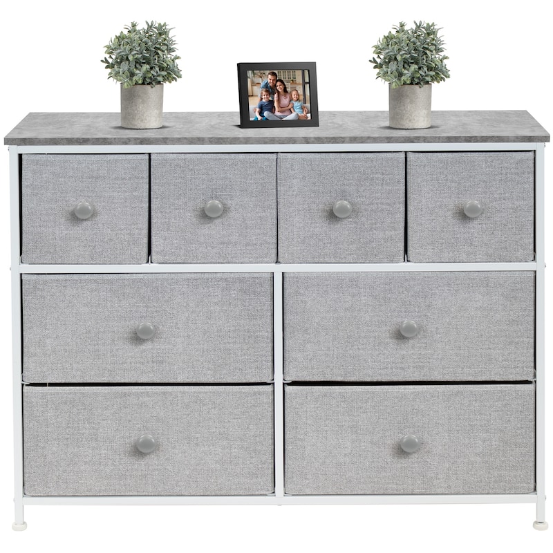 Dresser w/ 8 Drawers - Furniture Storage Chest Tower Unit for Bedroom (Black)