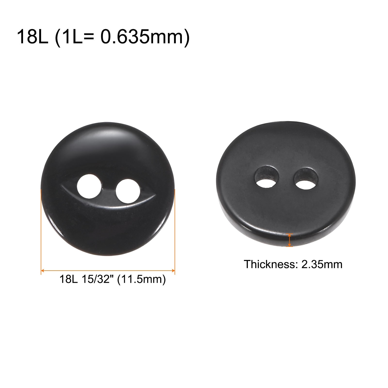 Round Sewing Buttons Resin 2-Hole Fish Eye Craft Replacement Button for Craft Pants Dress Skirt Clothing Fastener Buttons