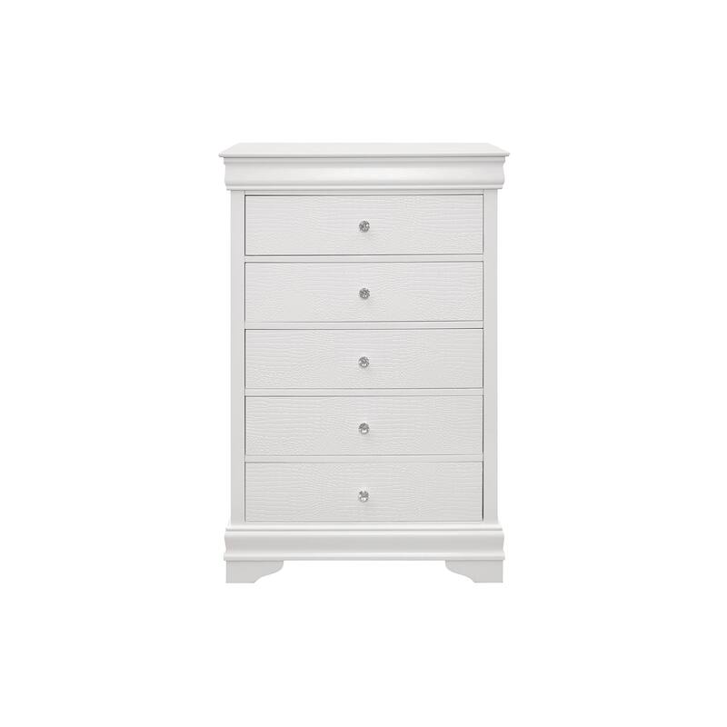 Eran 3 Piece White Modern Faux Leather Upholstered Tufted LED Panel Bedroom Set