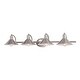 preview thumbnail 5 of 9, Akron 4-light Farmhouse Bathroom Vanity Fixture 38-in W x 6.25-in H x 10-in D - Satin Nickel and Matte White