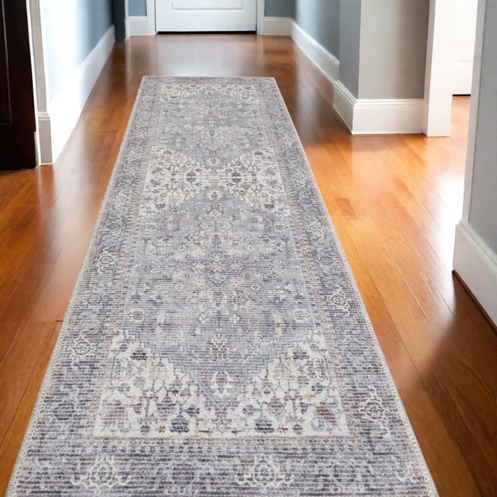 Bumew Power Loomed Distressed Floral Traditional Area Rug By HomeRoots - 144' X '26' X '0.28