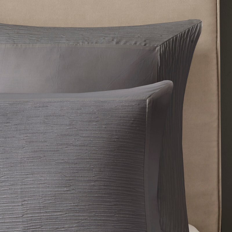 N Natori Hanae Cotton Blend Yarn Dyed 3 Piece Comforter Set 2-Color Option