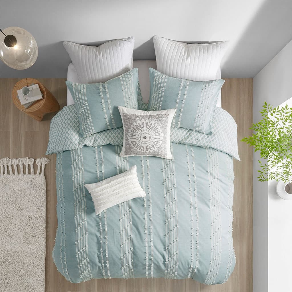 INK+IVY Kara 3 Piece Cotton Jacquard Duvet Cover Set (Insert excluded)