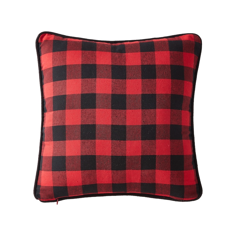 Eddie Bauer Cabin Plaid Stag Head Throw Pillow