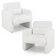 preview thumbnail 2 of 8, Costway 1/2 PCS Chenille Accent Chair with Removable Lumbar Pillow 2 PCS