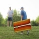 preview thumbnail 2 of 3, Retro Orange Curved All-Weather Cornhole Boards