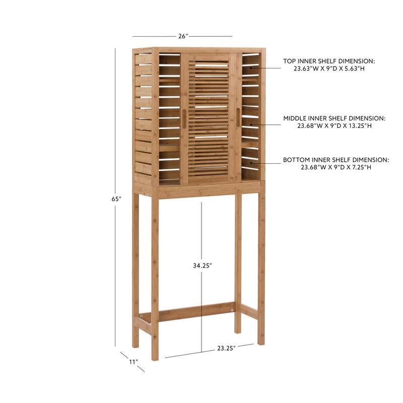 Linon Bracken Bamboo Space Saver Hutch
