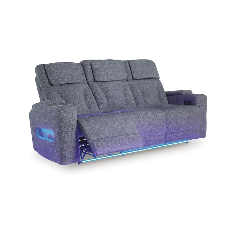 Signature Design by Ashley Forest Lake Gray Power Reclining Sofa - 87"W x 40"D x 42"H