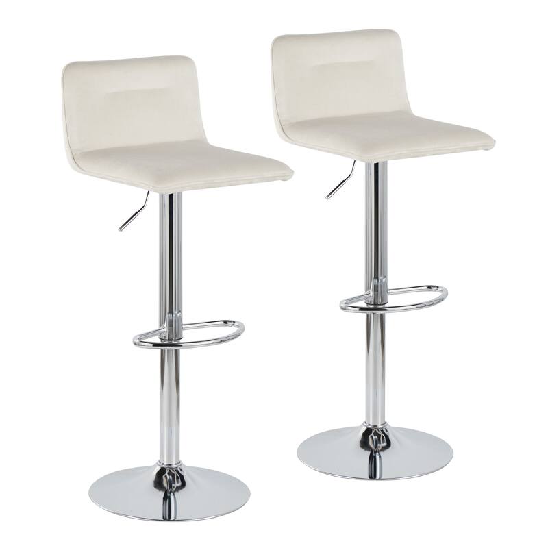 Porch & Den Kerby Adjustable Bar Stool with Oval Footrest (Set of 2)