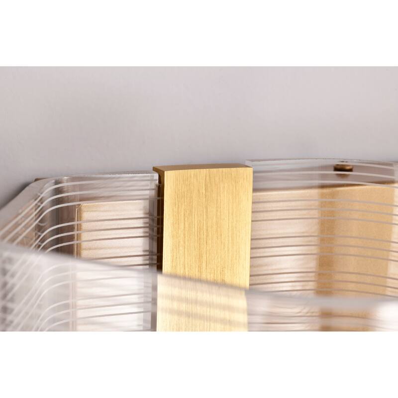 Kenzo LED 3 Light Vanity Vintage Brass Finish Light Guide Panel - Polished Anodized Bronze