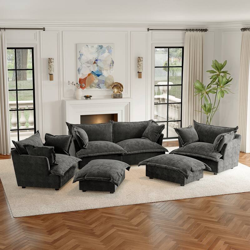 Cloud Chenille Upholstered Modular Sectional Sofa