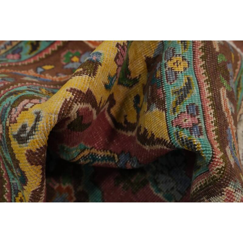 Hand Knotted Oriental 100% Wool Carpet Traditional Floral Pink Tabriz Area Rug - 6' 0'' X 4' 5''