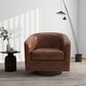 preview thumbnail 159 of 186, Modern Upholstered Barrel Chair Swivel Accent Chair for Living Room Faux Leather - Coffee/PU