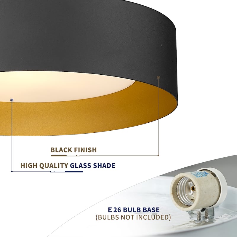 11Inch/ 14 Inch /20 Inch Flush Mount Ceiling Light with Frosted Glass Shade