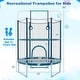 preview thumbnail 5 of 7, 60" Trampoline with Gymnastic Bar and Rings for Kids-Blue - 60" x 85" (Dia. x H)