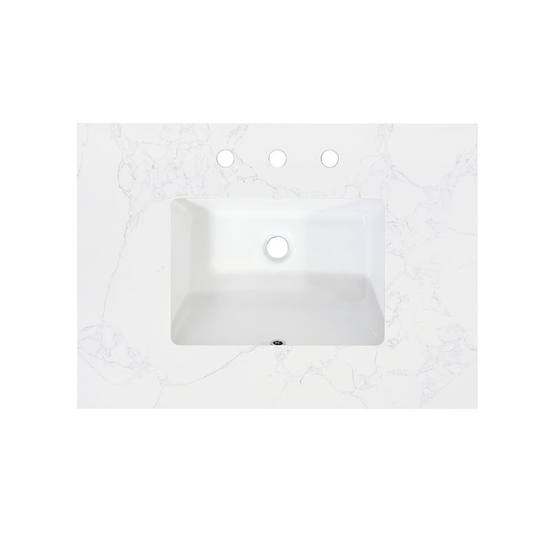 Altair Ceres Engineered Stone Vanity Top in Grain White Without Cabinet - 31inches - Grain White
