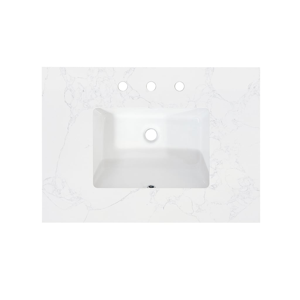 Altair Ceres Engineered Stone Vanity Top in Grain White Without Cabinet