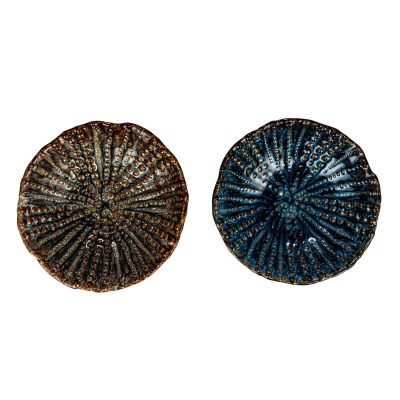 Stoneware Dish with Embossed Dots in Two Styles