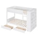 preview thumbnail 9 of 14, Maximized Storage Space Wood Bunk Bed With 2 Drawers and Multi-layer Cabinet, Health and Comfort, White