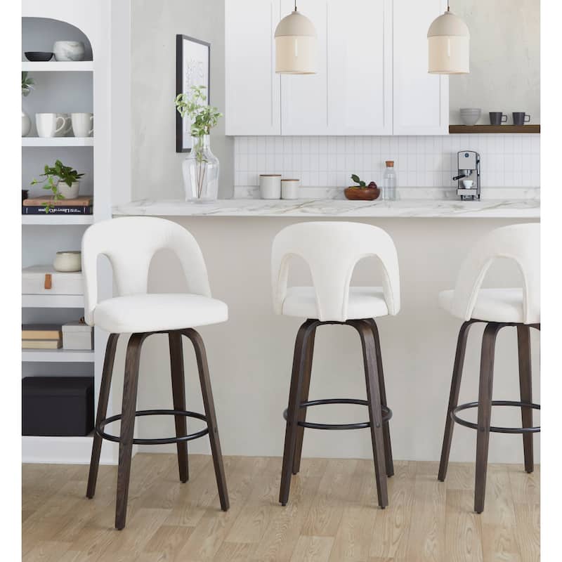 Ava Upholstered 30" Fixed-Height Counter Stool - Set of 2