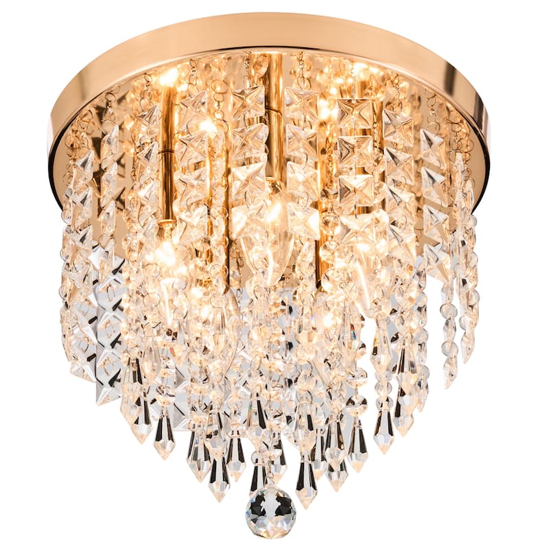 CO-Z 11" 5-light Flush Mount Crystal Chandelier Ceiling Light