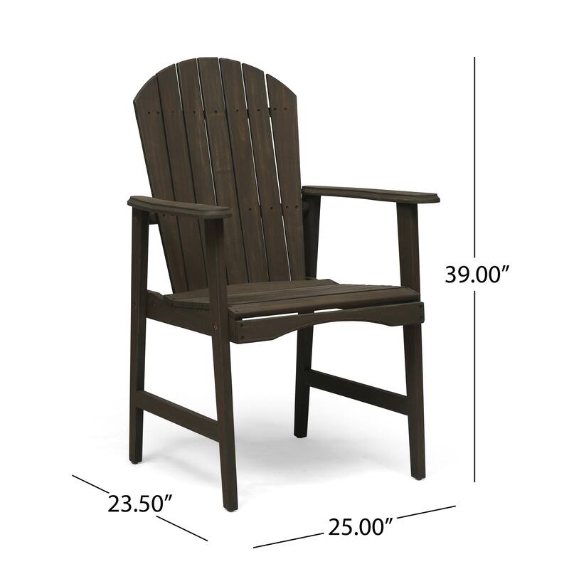 Acacia Wood Dining Chairs Set of 2, Balconie Gray Bistro Chair