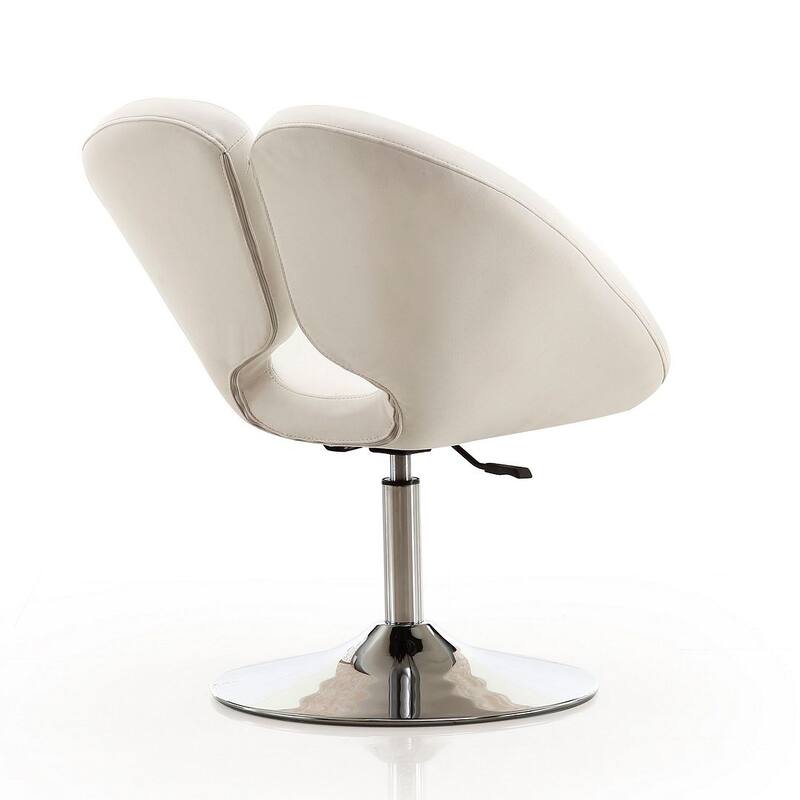 Manhattan Comfort Perch Polished Chrome Wool Blend Adjustable Chair