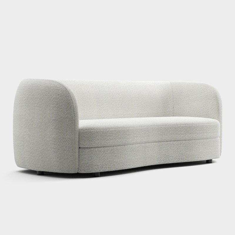 Furniture of America Ophelia Modern Curved Arms Boucle Sofa Set with Round Wooden Legs, 2-Piece or 3-Piece Options