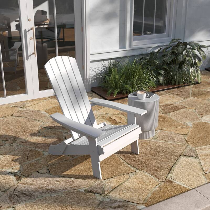 All-Weather Poly Resin Folding Adirondack Chair - Patio Chair