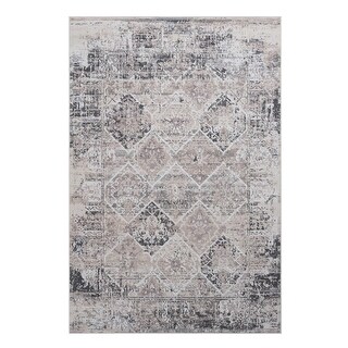 LOOM & LUXE Collection Cream/Anthracite/Traditional Non-Shedding Area Rug