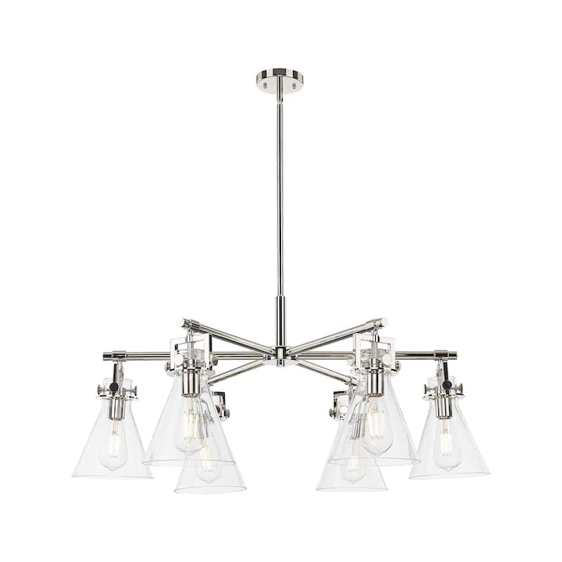 Innovations Lighting Downtown Urban - Newton Cone - 6 Light 26" Stem Hung Chandelier
